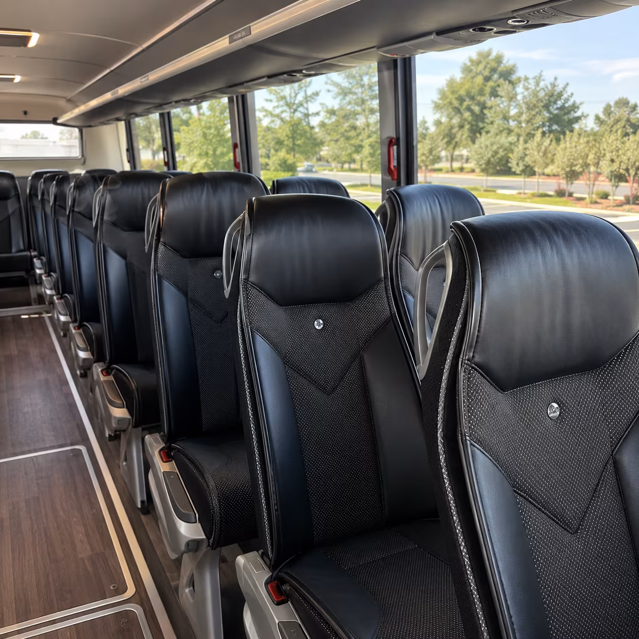 pompano beach charter bus interior